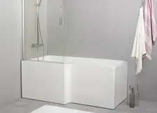 Bath with shower enclosure