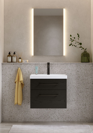 Under Cabinet Fix Trend Black Wood Structure With Basin 550