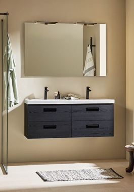 UNDER CABINET RELOUNGE BLACK WOOD STRUCTURE 1200D WITH BASIN
