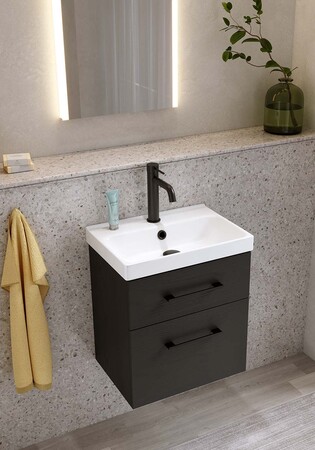 Under Cabinet Fix Trend Black Wood Structure With Basin 420
