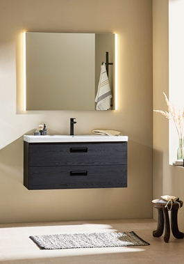 UNDER CABINET RELOUNGE BLACK WOOD STRUCTURE 1000 WITH BASIN