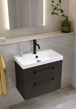Under Cabinet Fix Trend Black Wood Structure With Basin 550