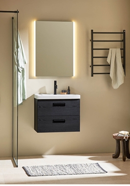 UNDER CABINET RELOUNGE BLACK WOOD STRUCTURE 600 WITH BASIN