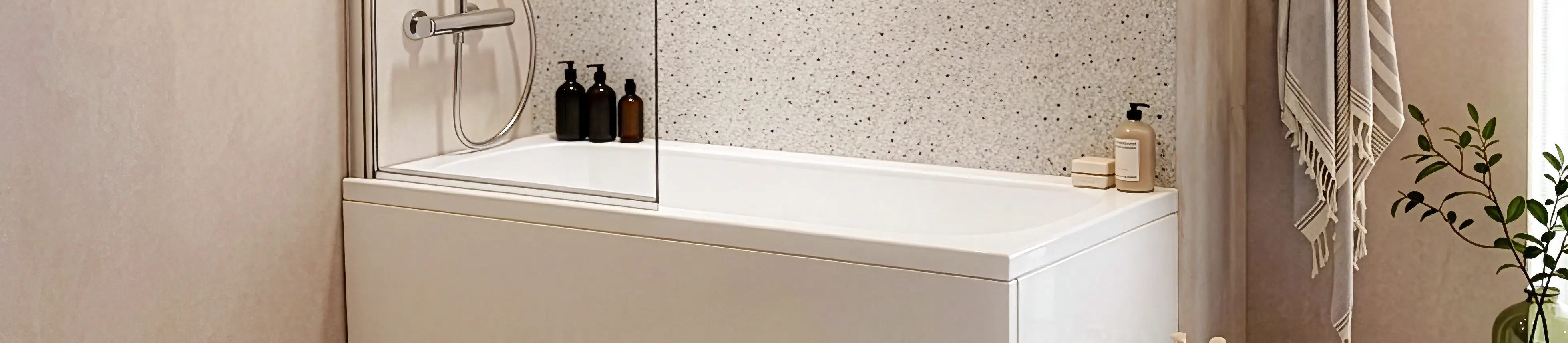 Bath with shower enclosure