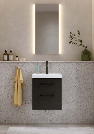Under Cabinet Fix Trend Black Wood Structure With Basin 420